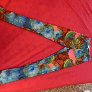 Dirty Denim Studio colorful mesh leggings